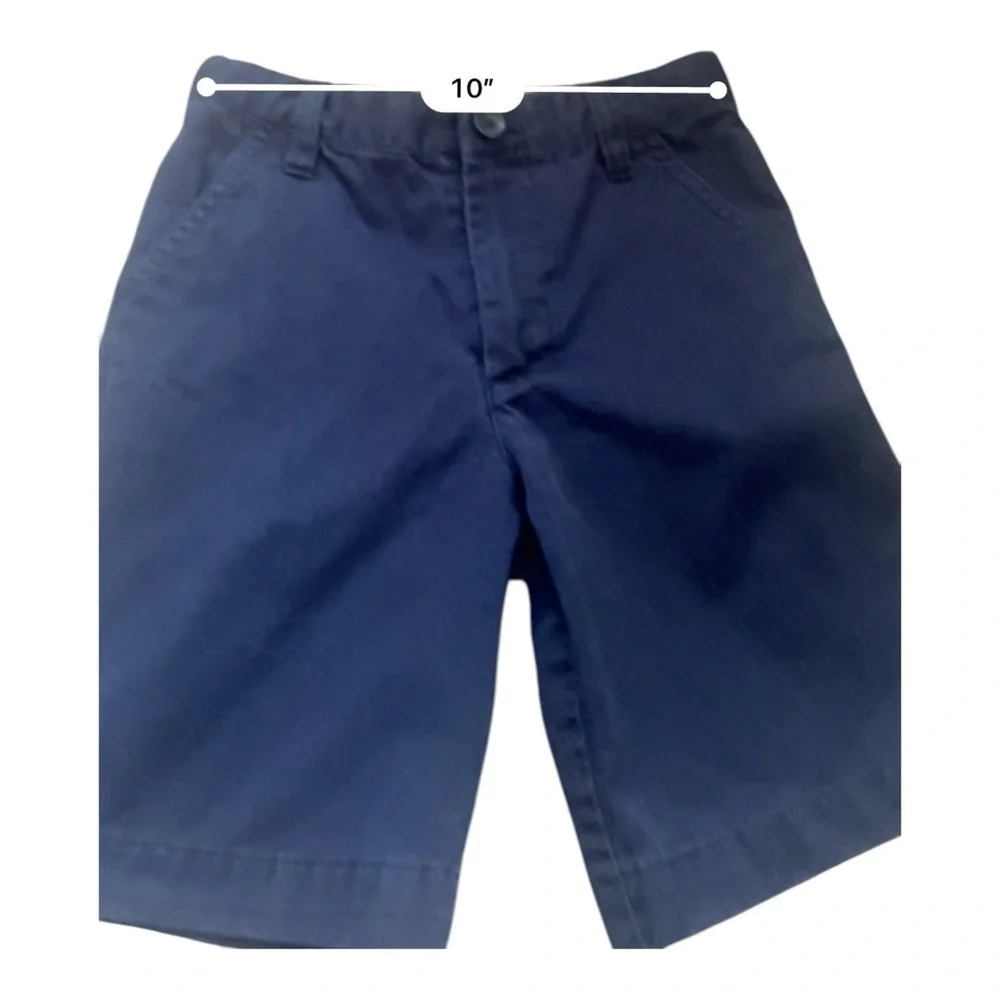Cherokee casual cargo navy blue shorts Boys 6 side back pockets cotton blend zip